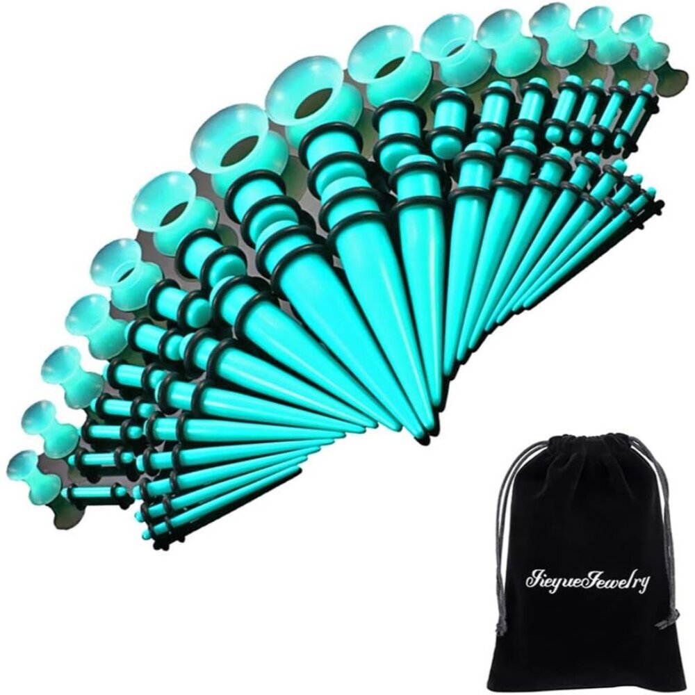 Deluxe 50-Piece Ear Stretching Kit: Tapers, Plugs & Tunnels In Various Sizes
